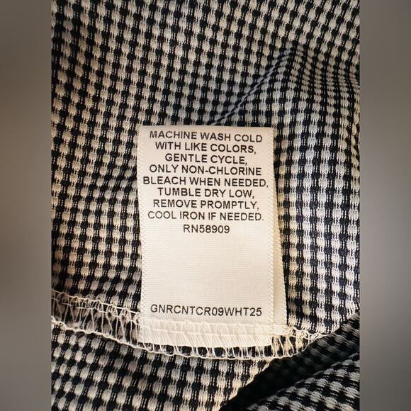 Murano Men’s Slim Fit Performance Men’s Black & White Checkered Shirt. 2XL. NWT - Picture 10 of 13